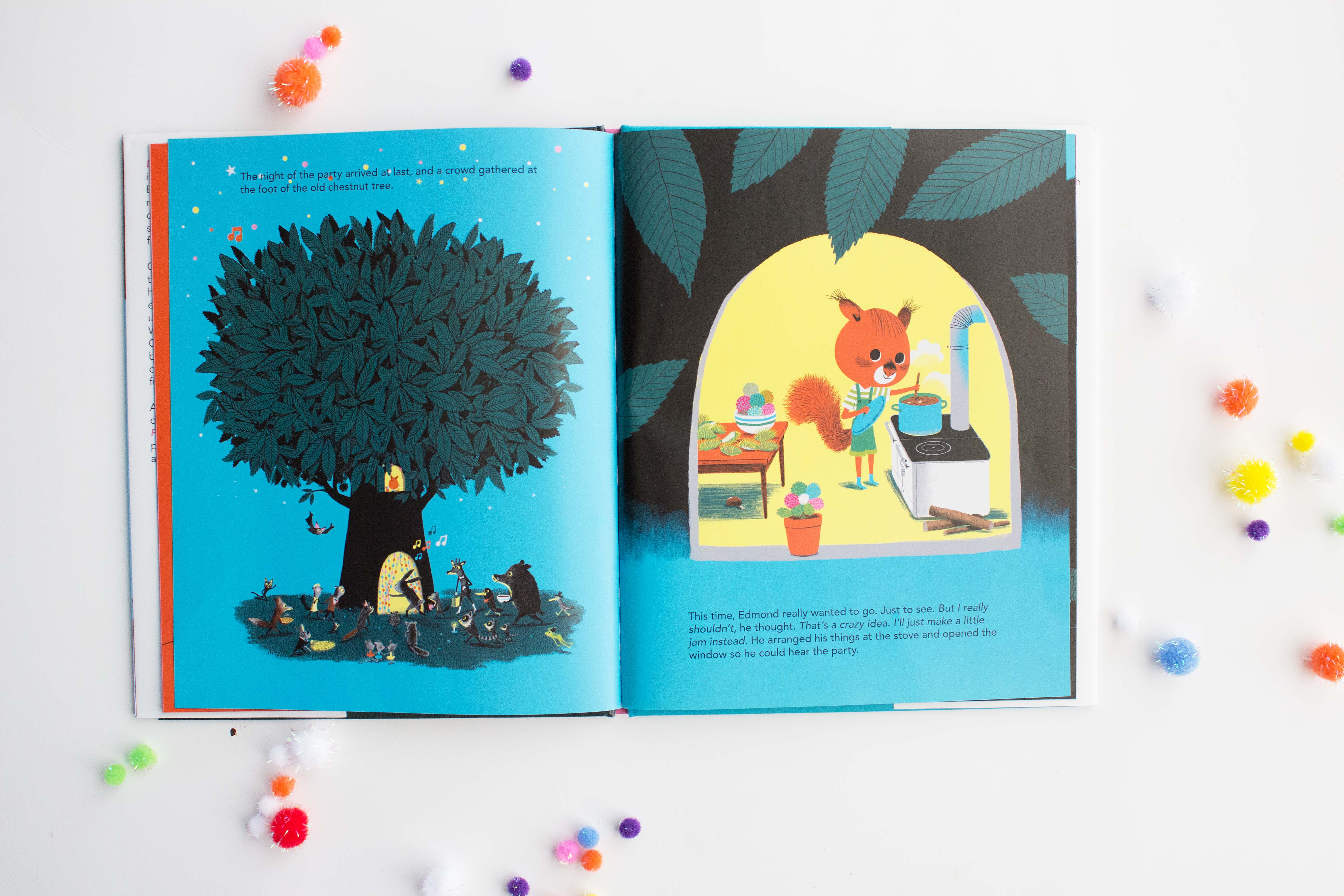 DIY Pom Pom Party Hats inspired by "Edmond, The Moonlit Party" · Book Nerd Mommy
